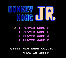 Donkey Kong title screen for Famicom Disk System